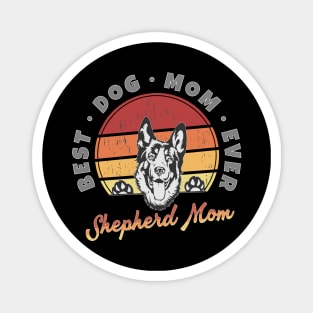 German Shepherd Mom Retro Sunset Magnet